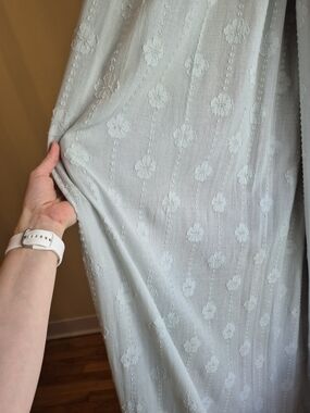 Baby Blue Flower cotton X2 Window Curtain Panel From Urban Outfitters